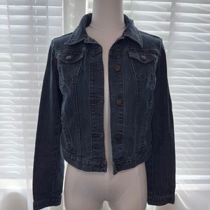 LOFT Women's Blue Dark Wash Denim Jacket (Size S)